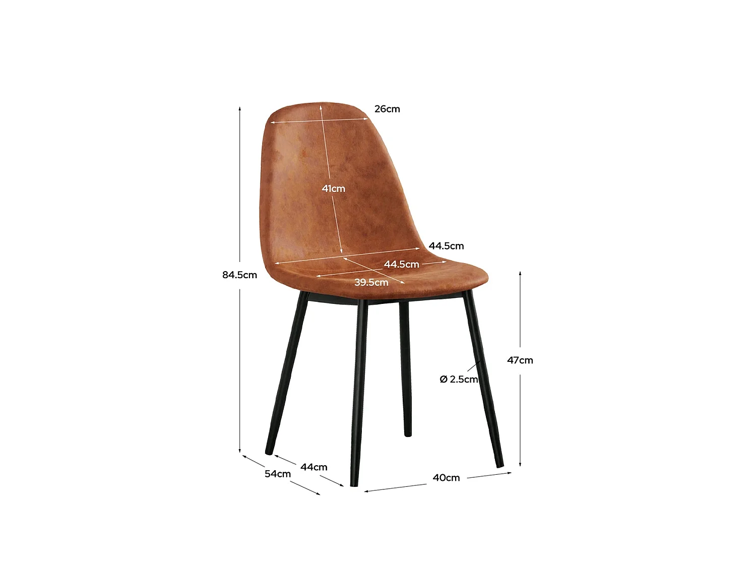 Set de 4 sillas de comedor tapizadas deana marrón  para hogar moderno mueble de almacenaje  - Homekit