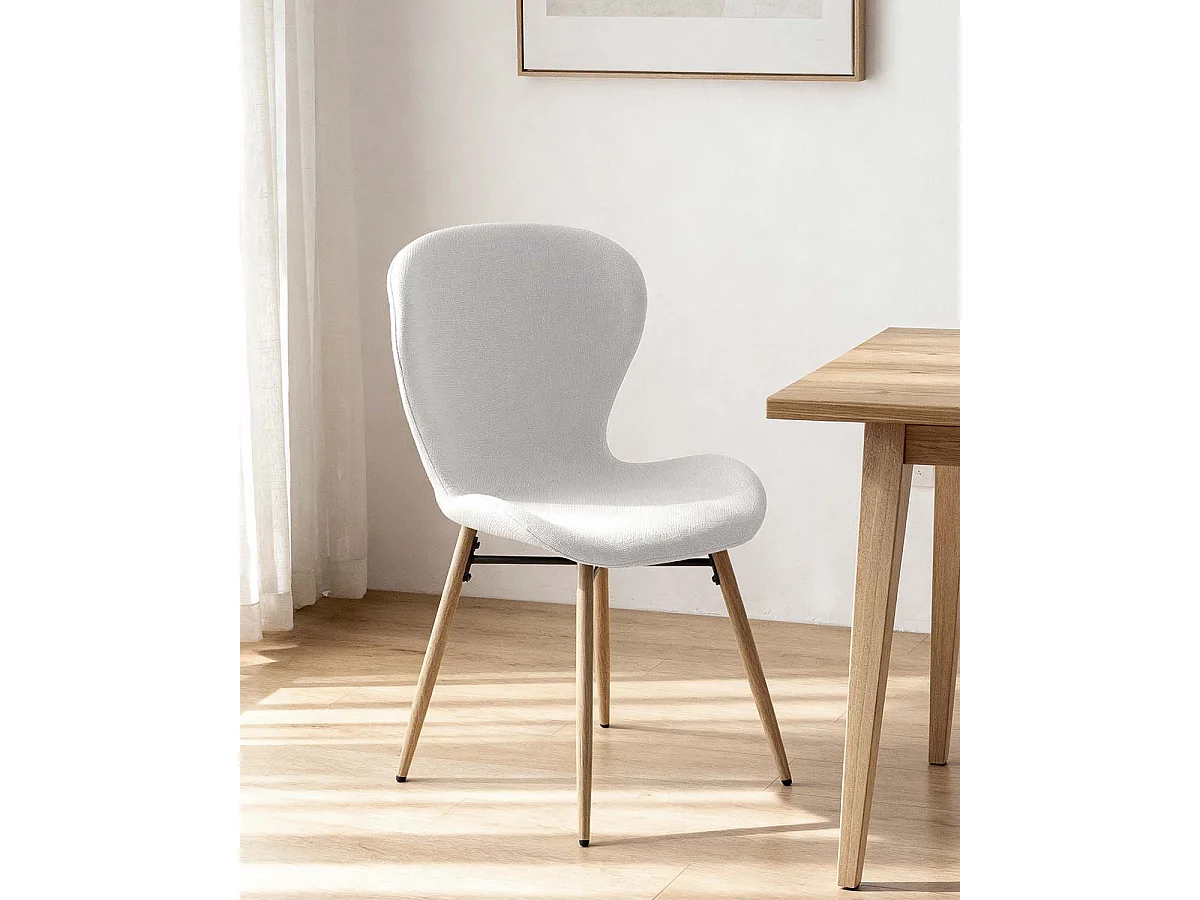Set de 4 sillas de comedor tapizadas helene claro  gris para hogar moderno mueble de almacenaje  - Homekit