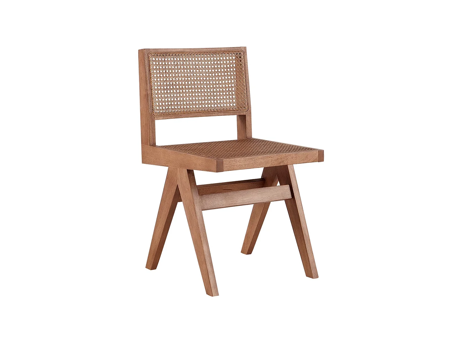 Set de 2 sillas de comedor en ratán alana oscura  madera para hogar moderno mueble de almacenaje  - Homekit