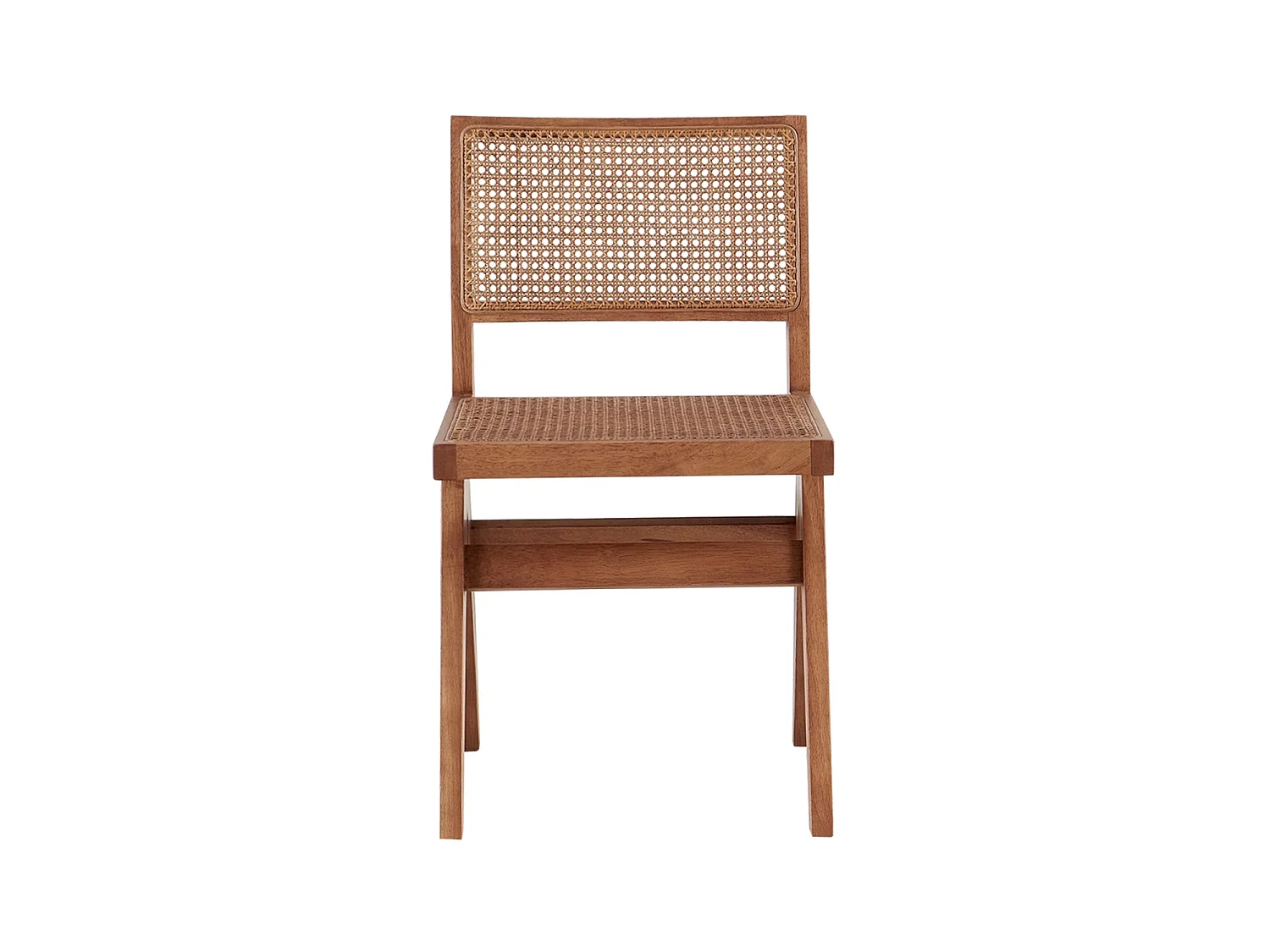 Set de 2 sillas de comedor en ratán alana oscura  madera para hogar moderno mueble de almacenaje  - Homekit