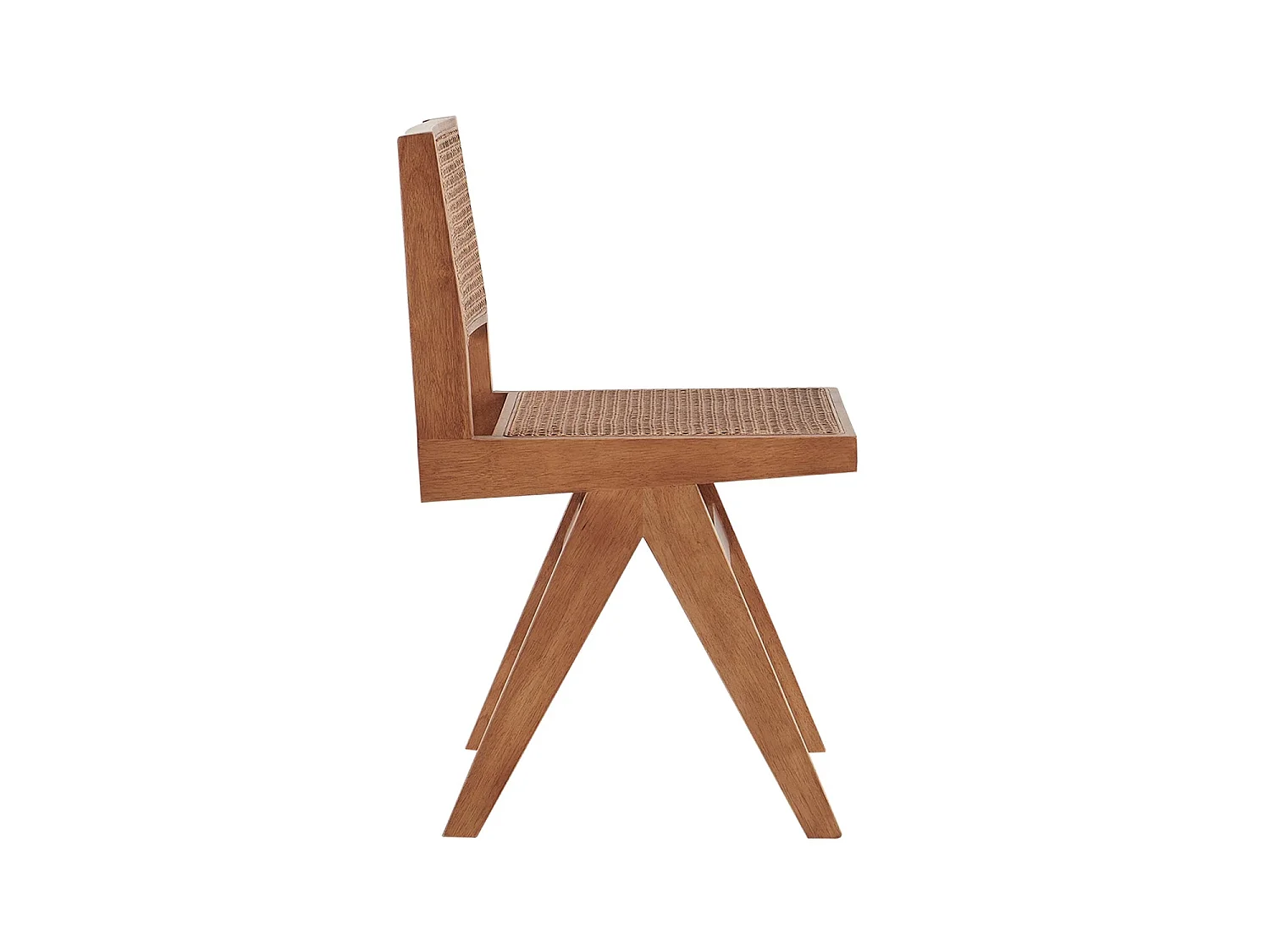 Set de 2 sillas de comedor en ratán alana oscura  madera para hogar moderno mueble de almacenaje  - Homekit