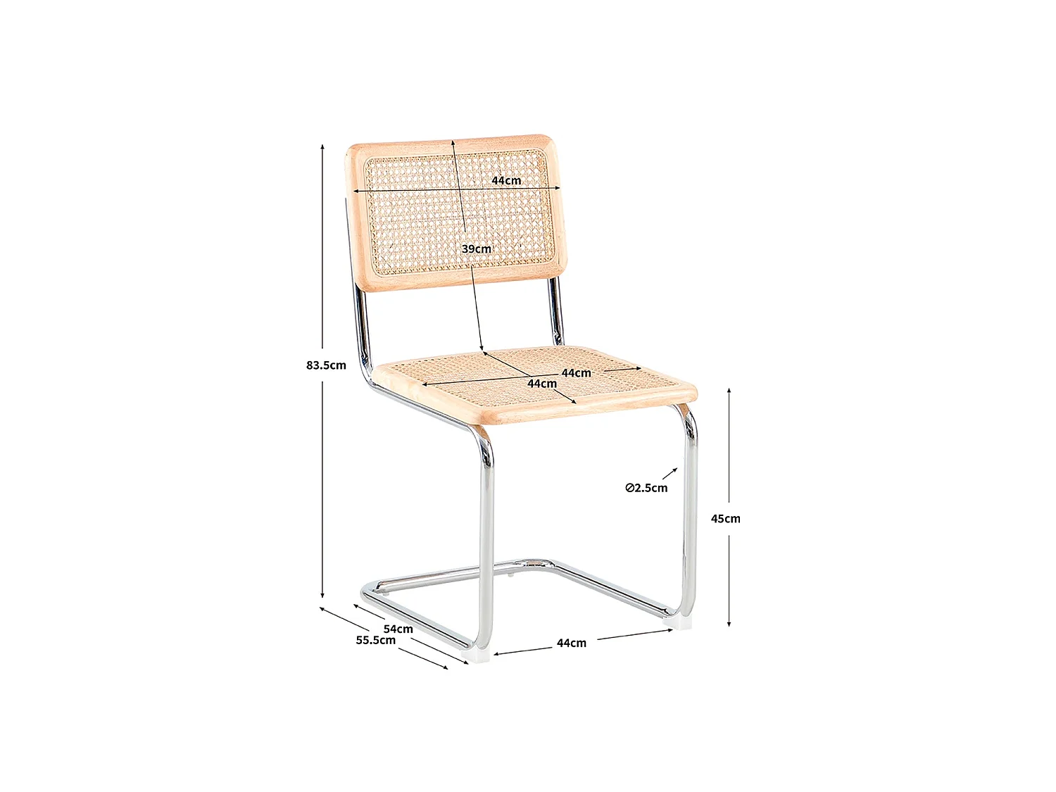 Set de 4 sillas de comedor en ratán karyn  natural y madera para hogar moderno mueble de almacenaje  - Homekit