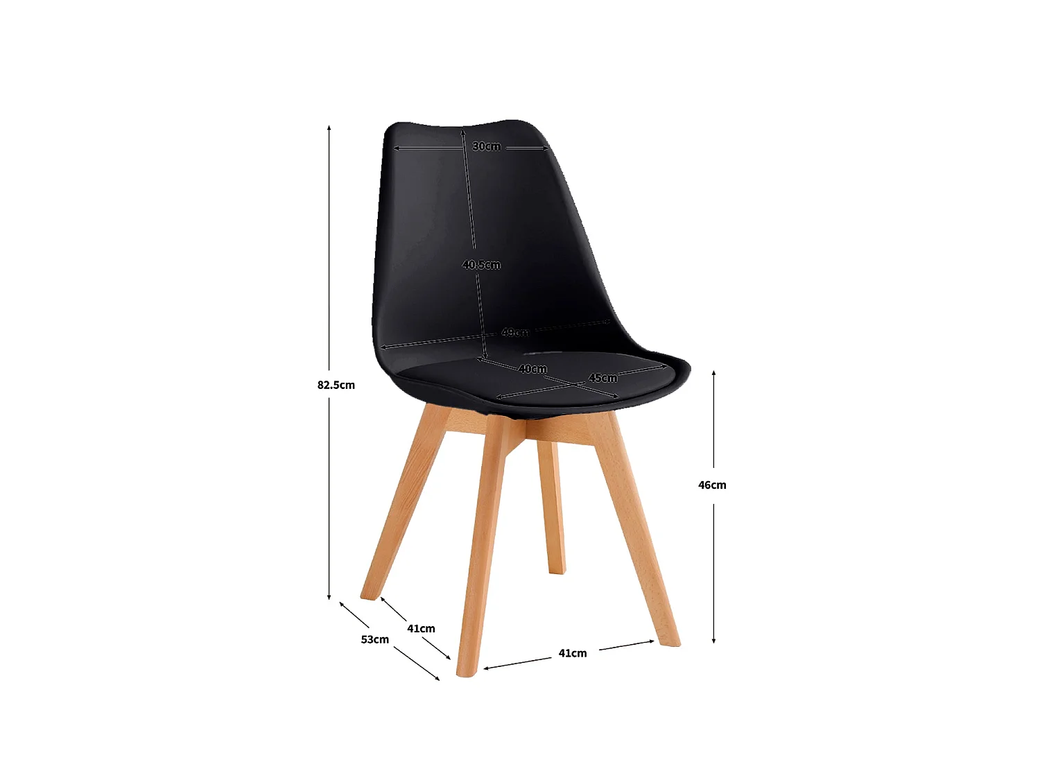 Set de 4 sillas de comedor mavis  negro para hogar moderno mueble de almacenaje  - Homekit