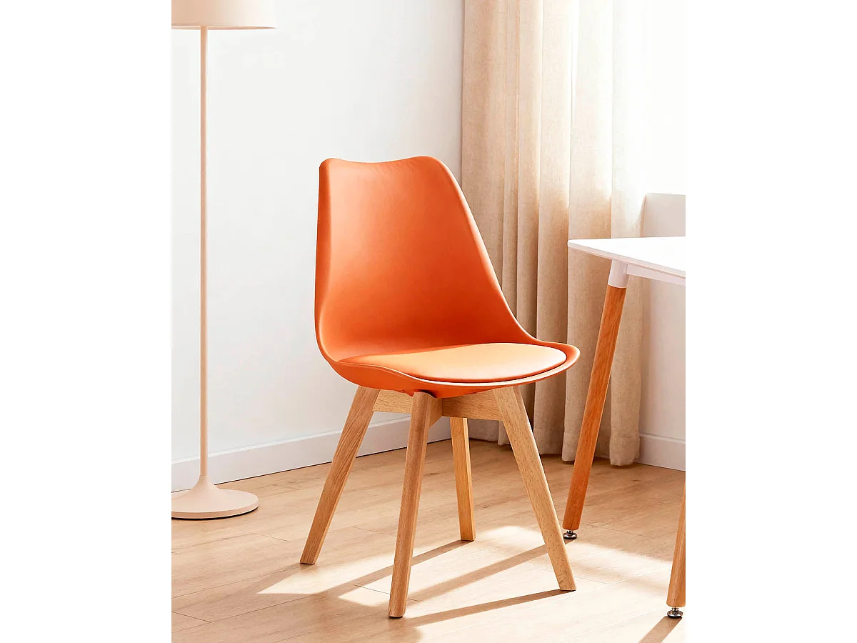 Set de 4 sillas de comedor mavis terracota  para hogar moderno mueble de almacenaje  - Homekit