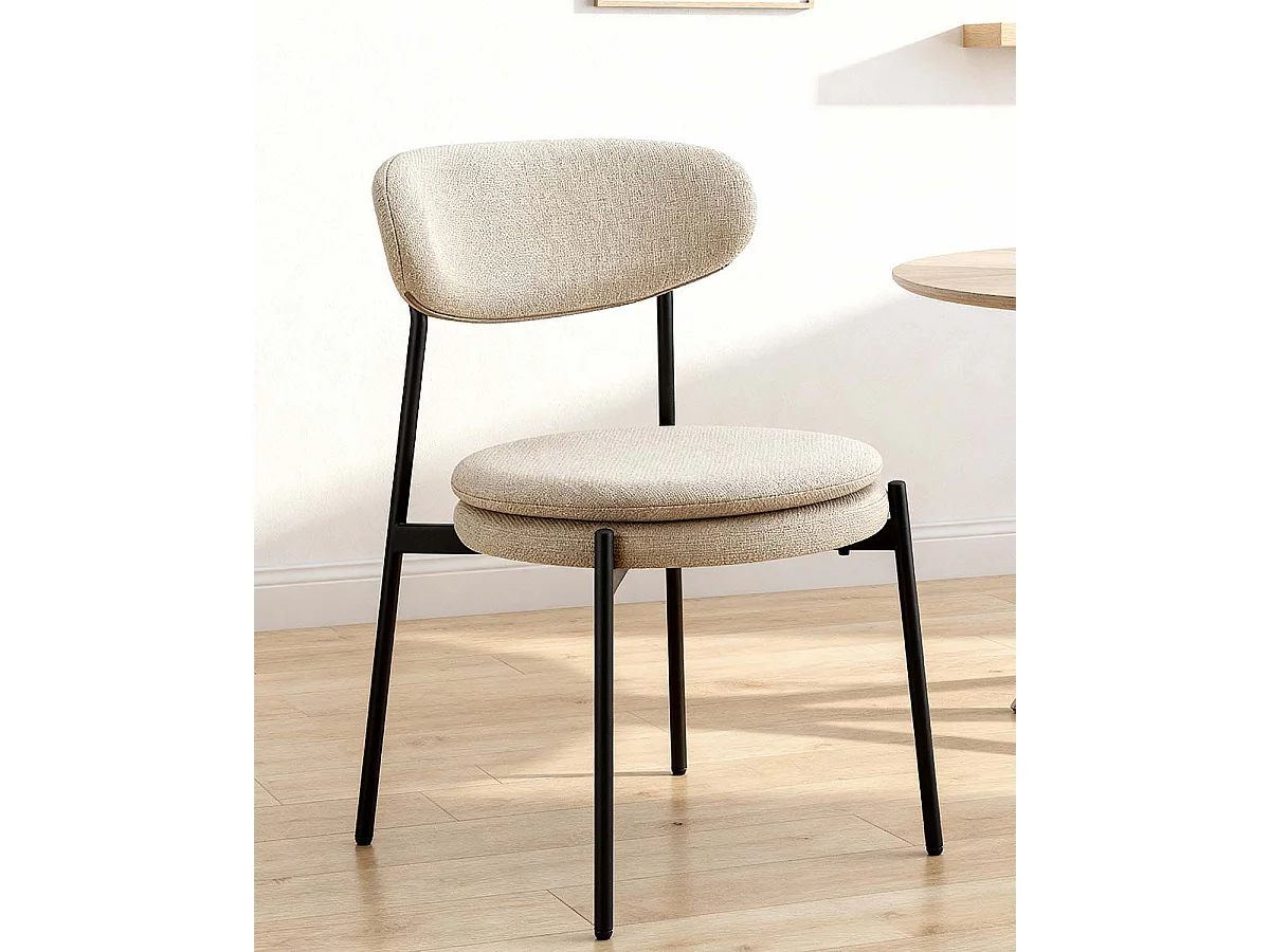 Set de 4 sillas de comedor tapizadas Faith - Color Beige - Homekit