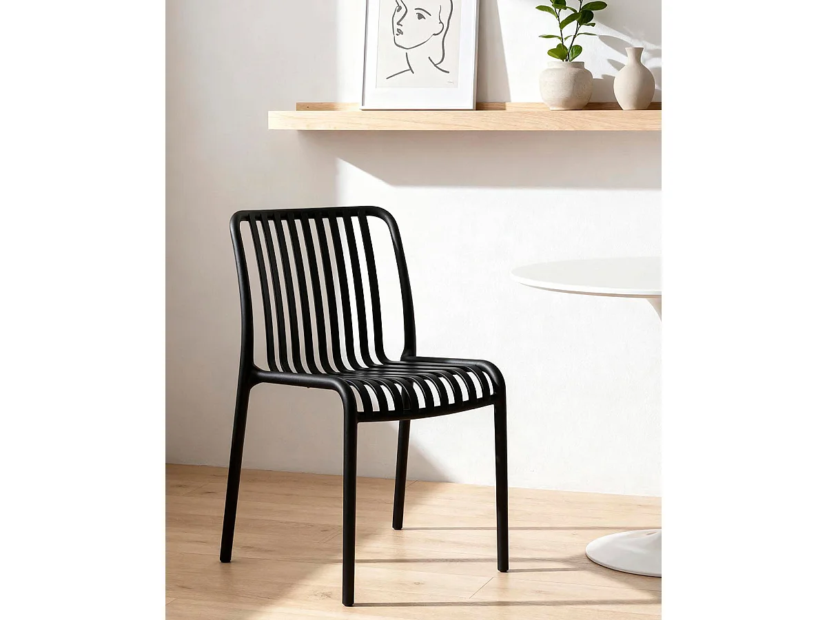 Set de 4 sillas delia  negro para hogar moderno mueble de almacenaje  - Homekit