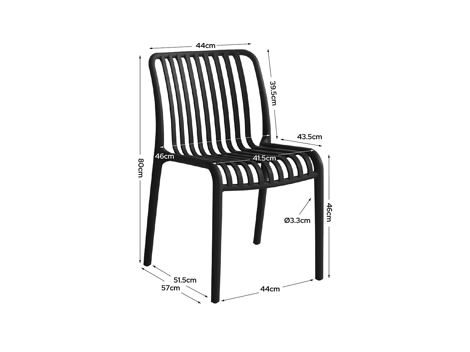 Set de 4 sillas delia  negro para hogar moderno mueble de almacenaje  - Homekit