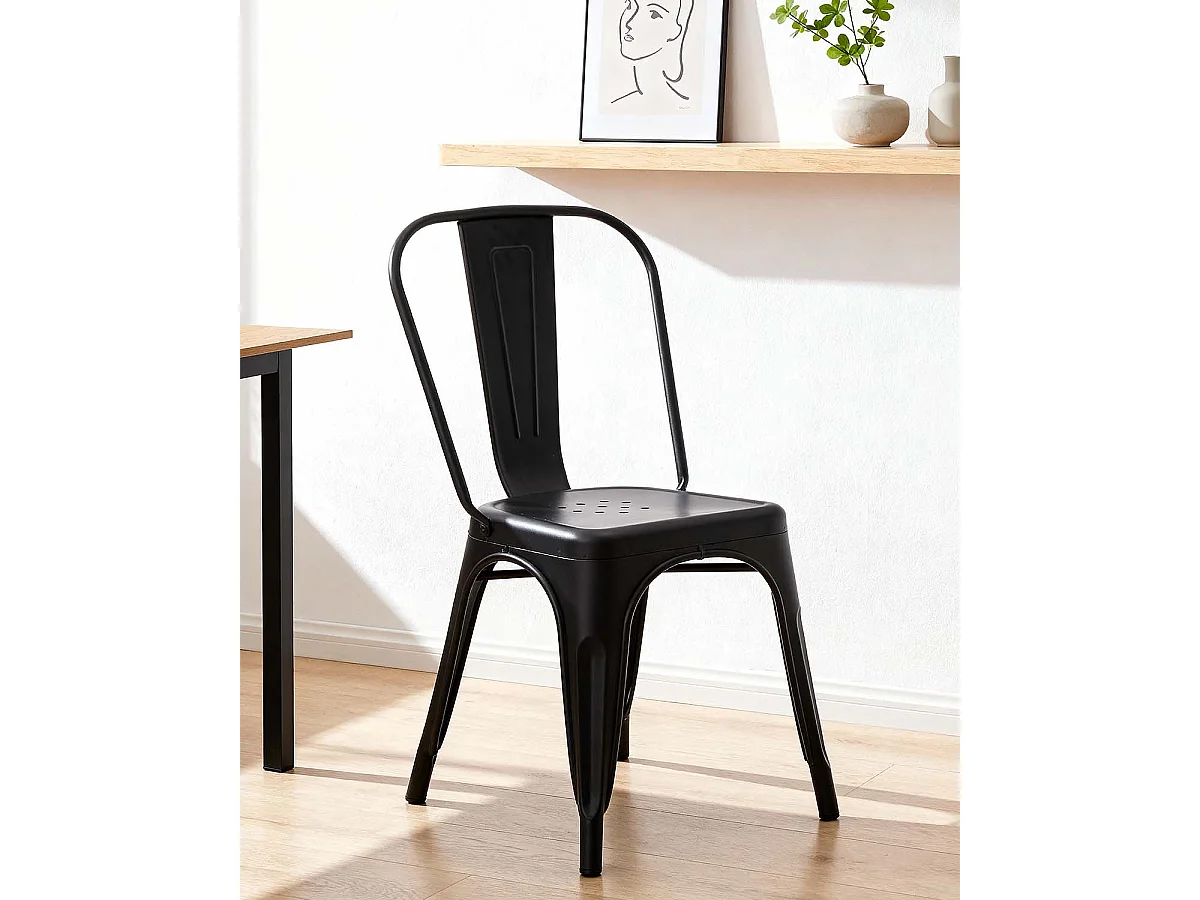 Set de 4 sillas en acero Lessie - Color Negro - Homekit