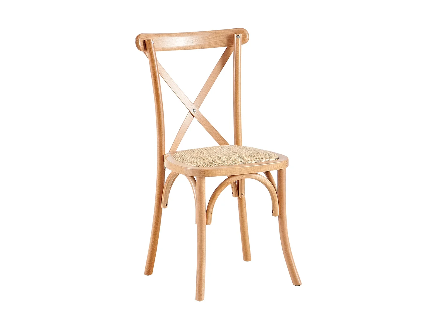 Set de 2 sillas de comedor en cruz  natural y madera para hogar moderno mueble de almacenaje  - Homekit