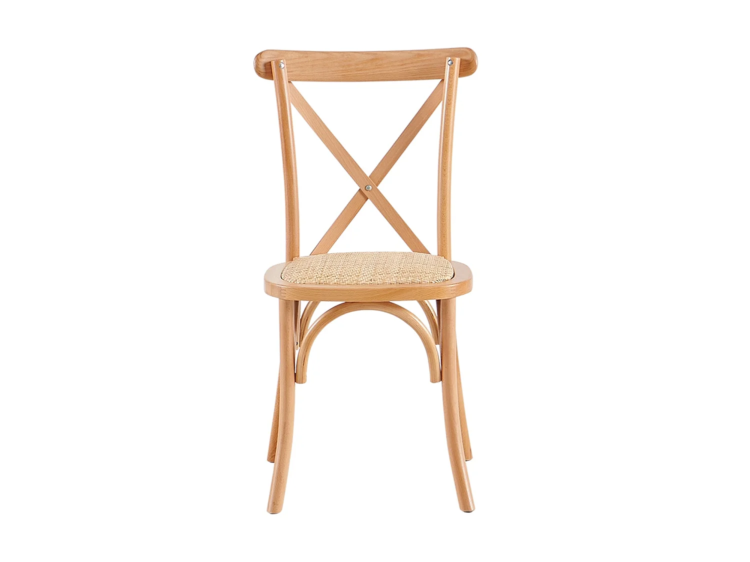 Set de 2 sillas de comedor en cruz  natural y madera para hogar moderno mueble de almacenaje  - Homekit
