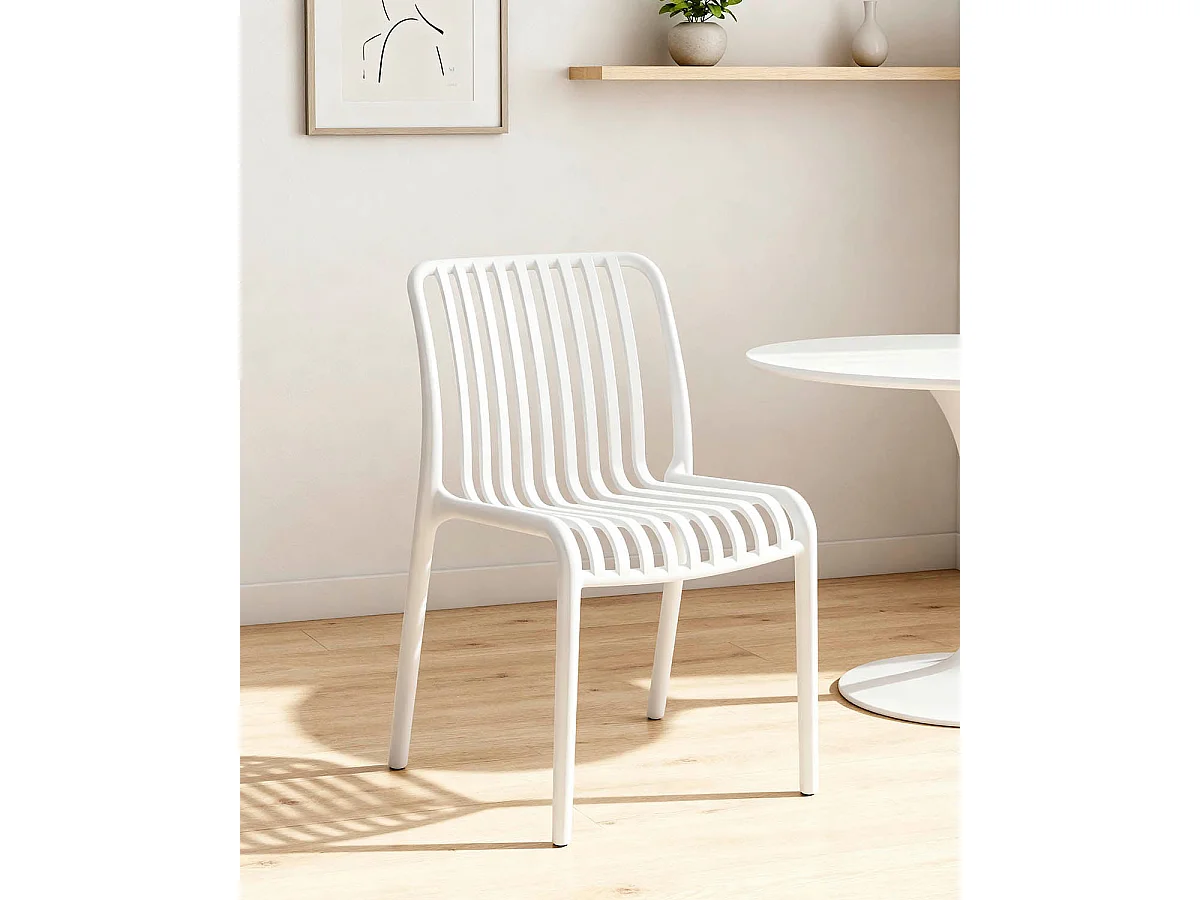 Silla delia  blanco para hogar moderno mueble de almacenaje  - Homekit