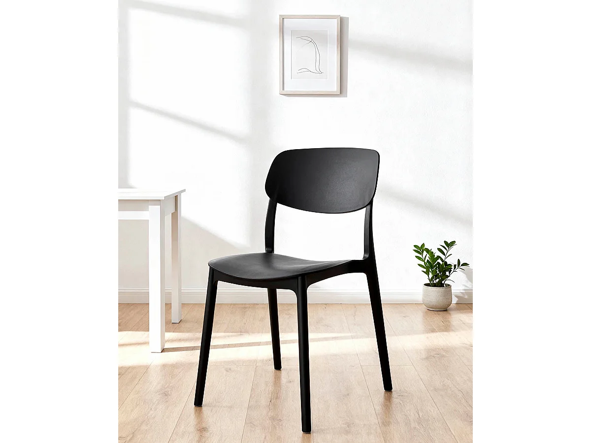 Set de 4 sillas dixie  negro para hogar moderno mueble de almacenaje  - Homekit