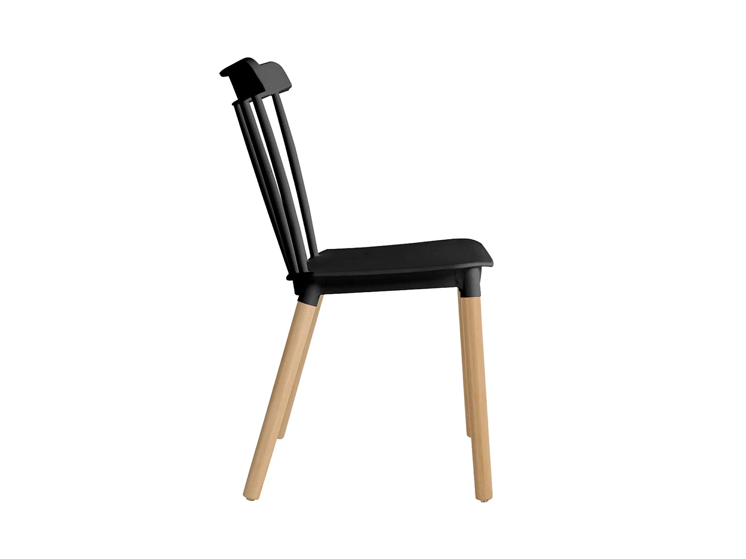 Set de 4 sillas de comedor kaye  negro para hogar moderno mueble de almacenaje  - Homekit
