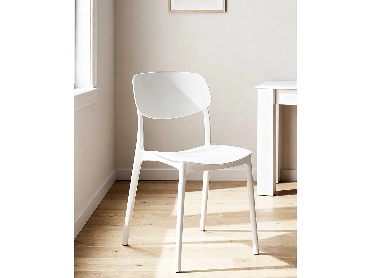 Set de 4 sillas dixie  blanco para hogar moderno mueble de almacenaje  - Homekit