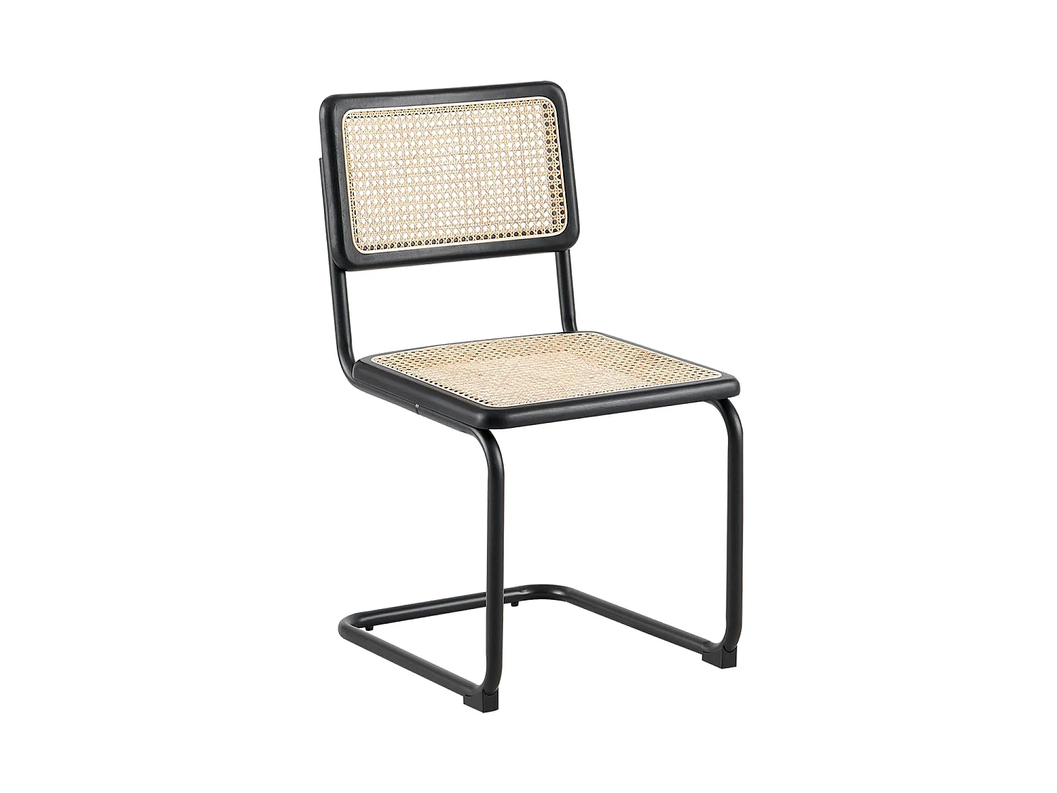 Set de 4 sillas de comedor en ratán karyn  negro para hogar moderno mueble de almacenaje  - Homekit
