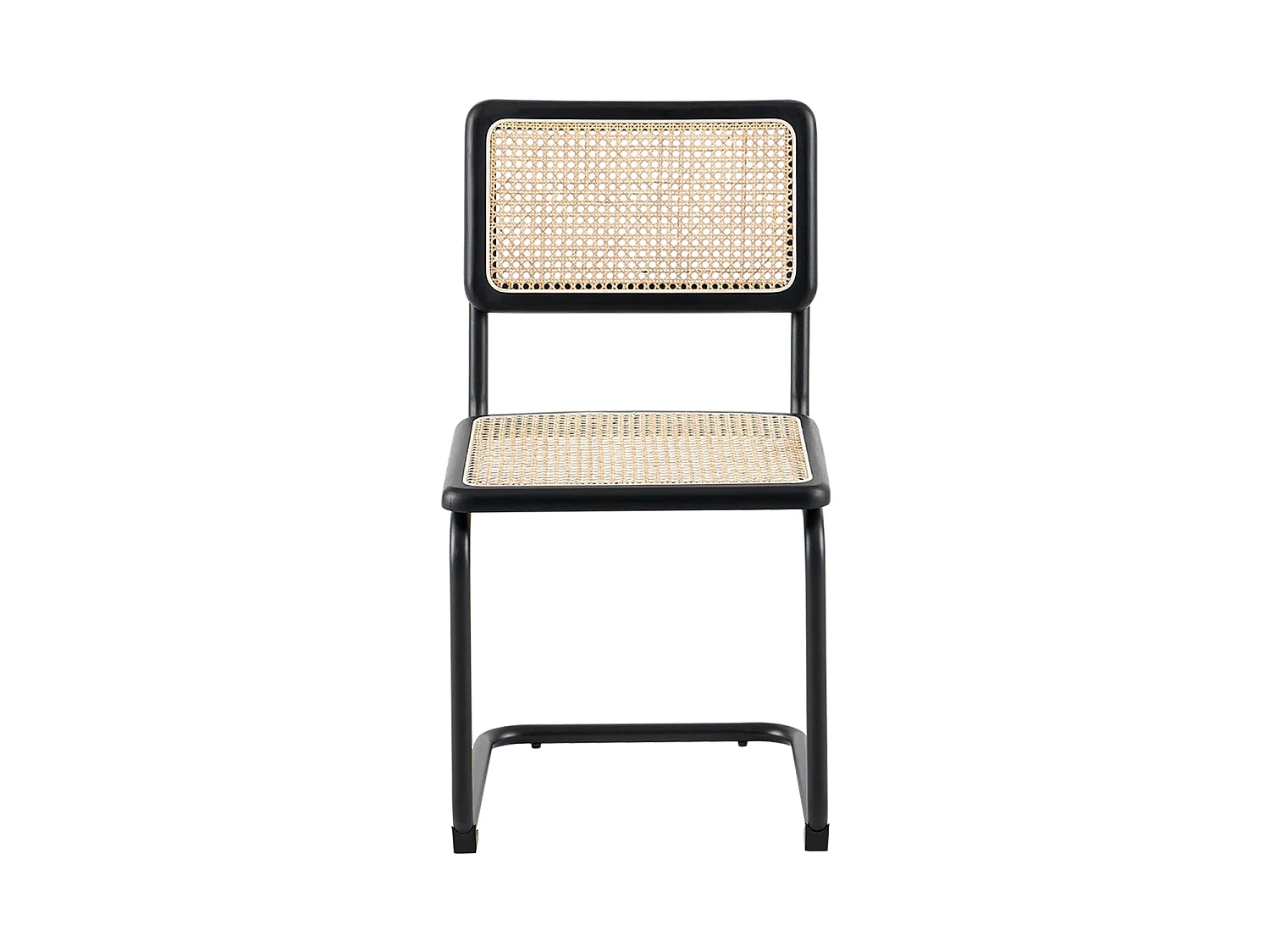 Set de 4 sillas de comedor en ratán karyn  negro para hogar moderno mueble de almacenaje  - Homekit