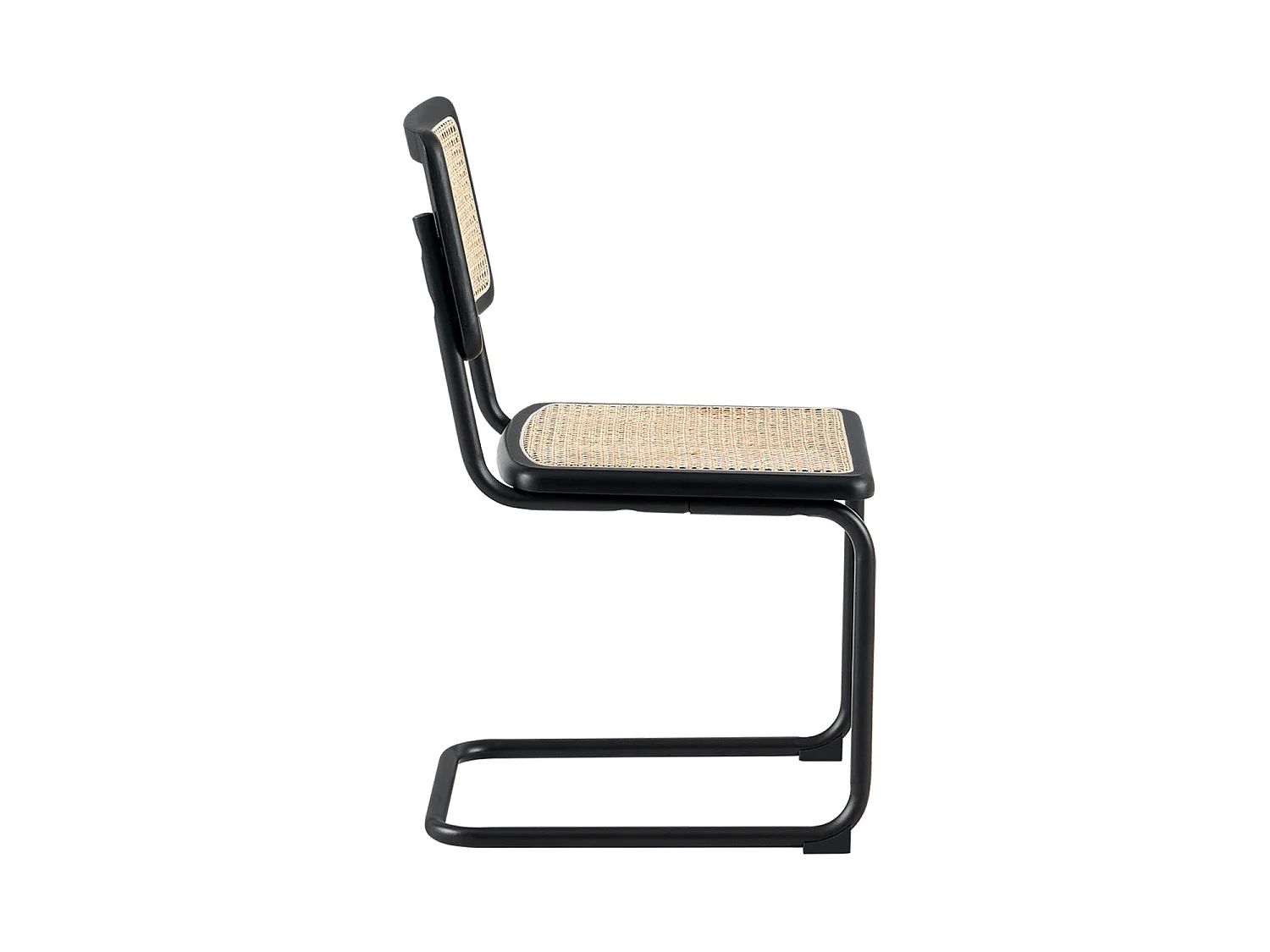Set de 4 sillas de comedor en ratán karyn  negro para hogar moderno mueble de almacenaje  - Homekit