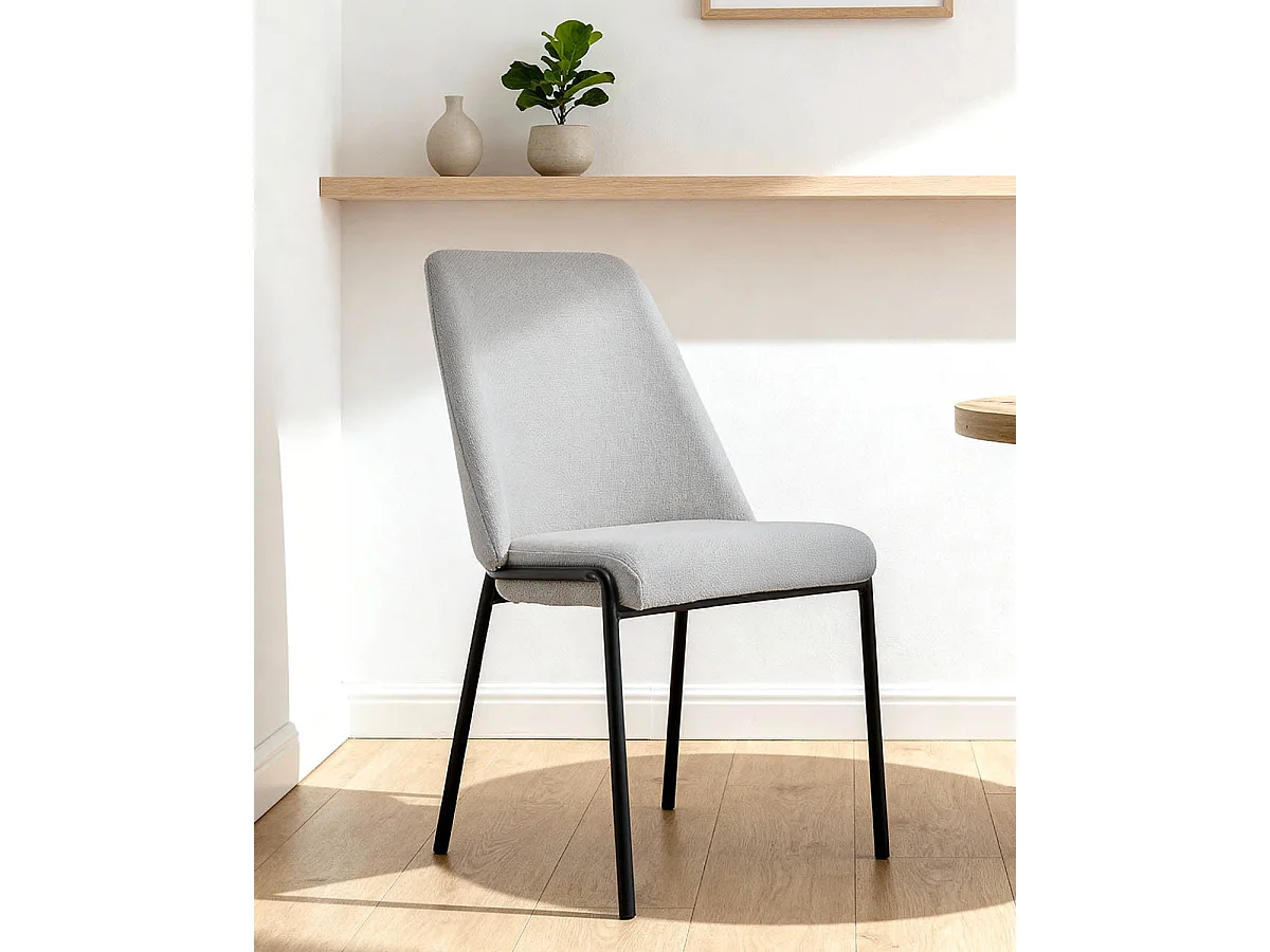 Set de 4 sillas de comedor tapizadas Leola - Color Beige - Homekit