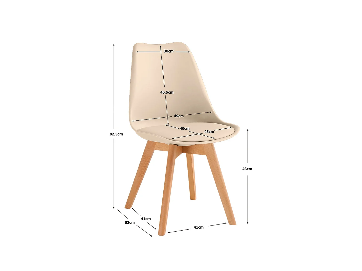 Set de 4 sillas de comedor mavis  beige para hogar moderno mueble de almacenaje  - Homekit