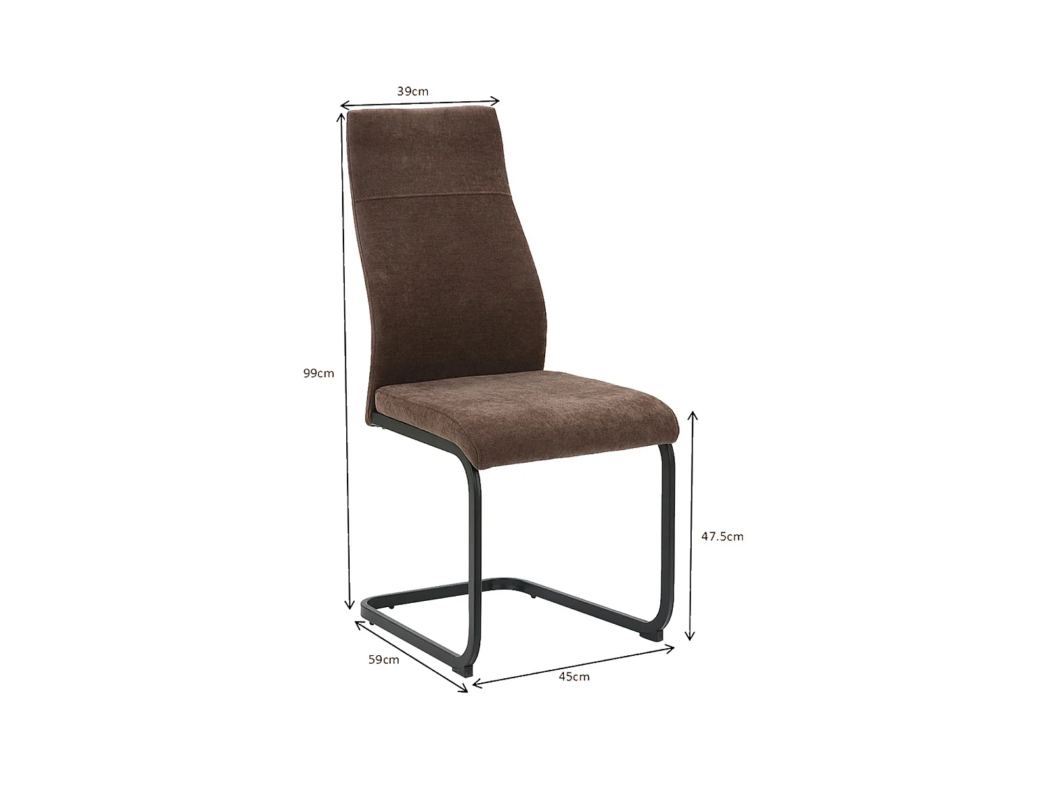 Set de 4 sillas de comedor tapizadas Mae - Color Marrón - Homekit
