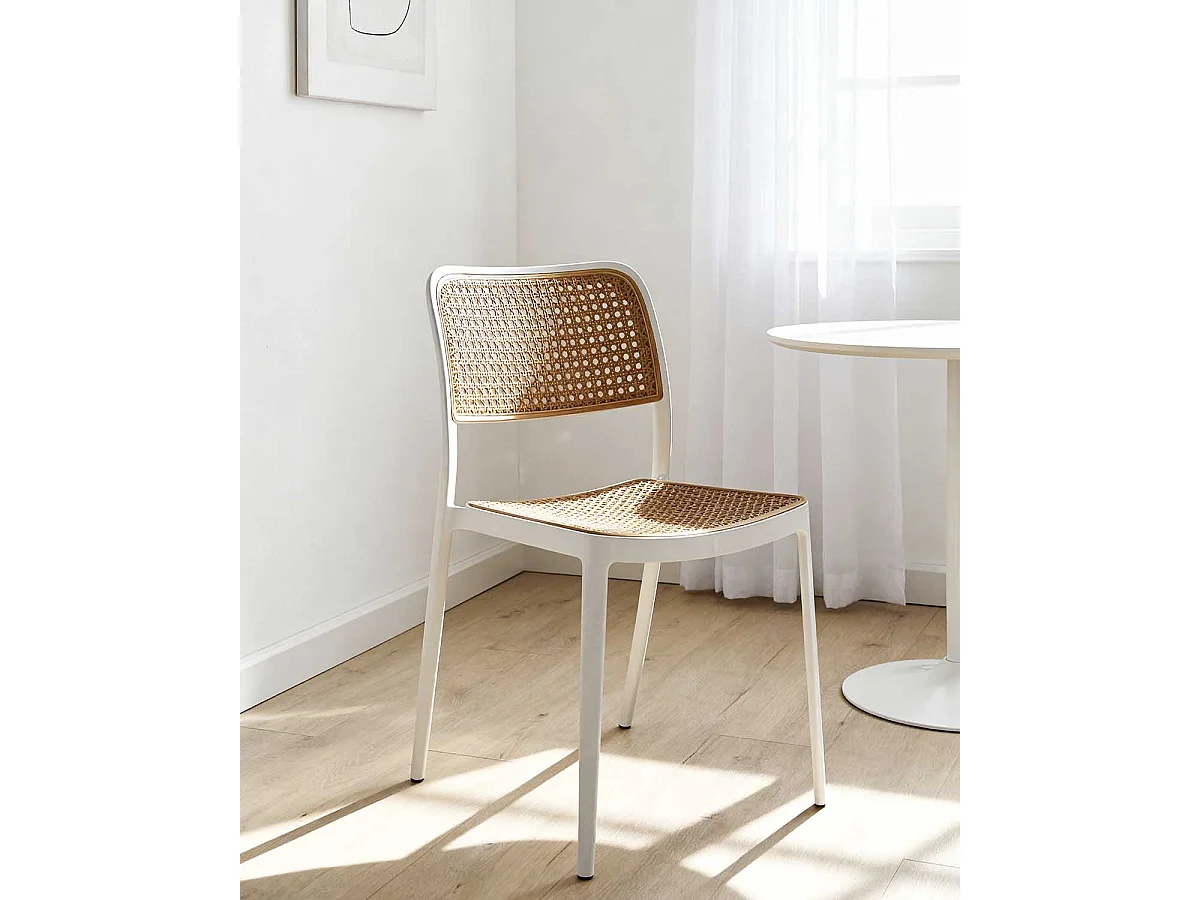 Set de 4 sillas tammy  blanco para hogar moderno mueble de almacenaje  - Homekit