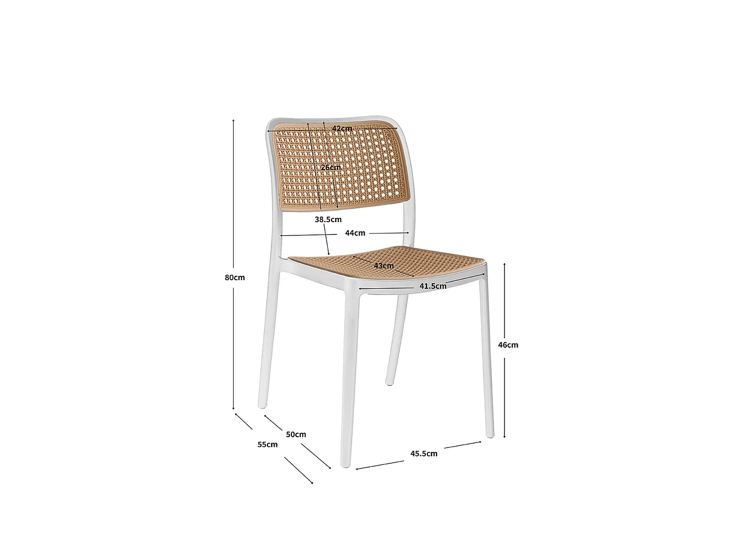 Set de 4 sillas tammy  blanco para hogar moderno mueble de almacenaje  - Homekit