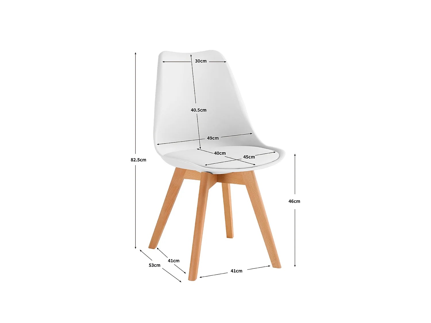 Set de 4 sillas de comedor mavis  blanco para hogar moderno mueble de almacenaje  - Homekit