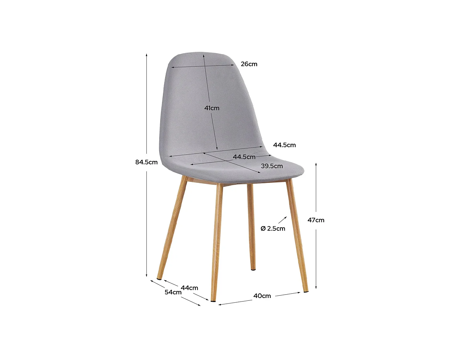 Set de 4 sillas de comedor tapizadas deana  gris para hogar moderno mueble de almacenaje  - Homekit