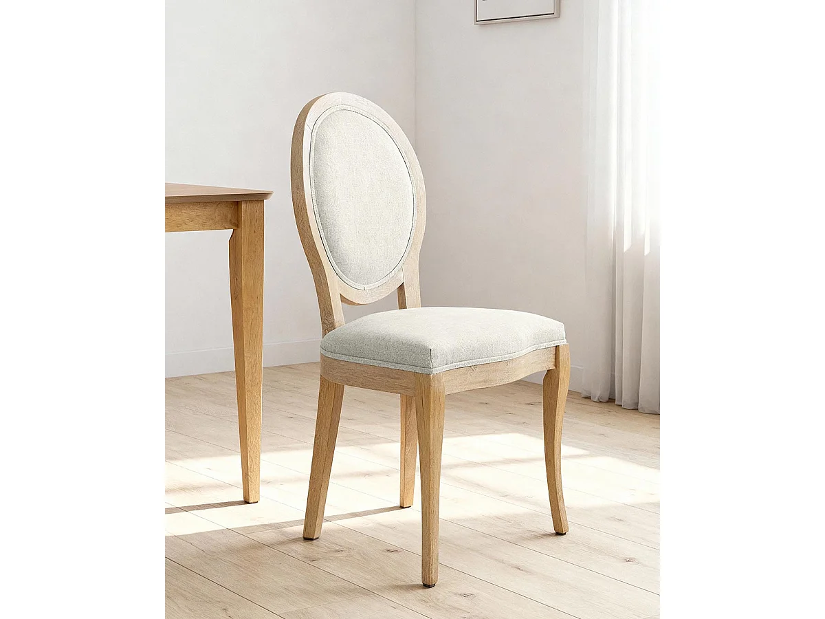Set de 2 sillas de comedor tapizadas lizzie  beige para hogar moderno mueble de almacenaje  - Homekit