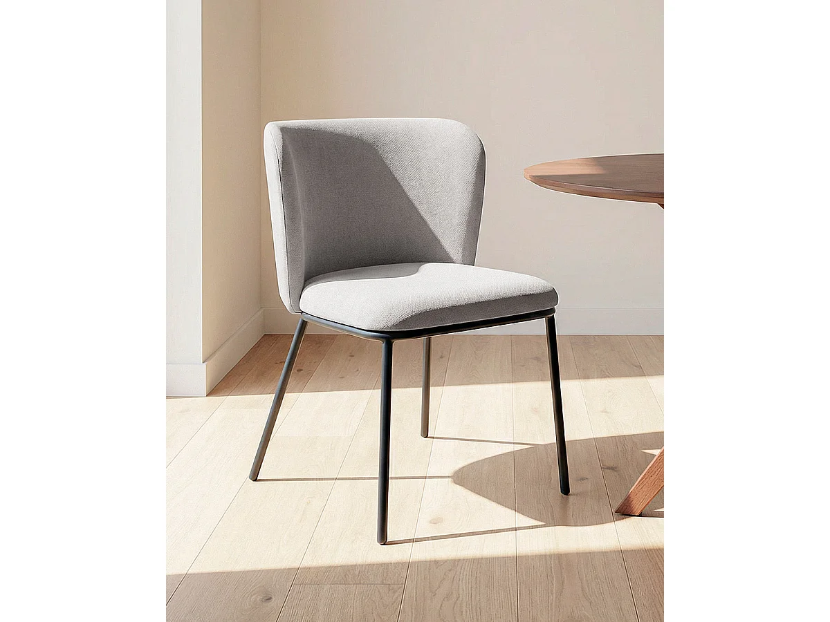 Set de 2 sillas de comedor tapizadas glenna  gris para hogar moderno mueble de almacenaje  - Homekit