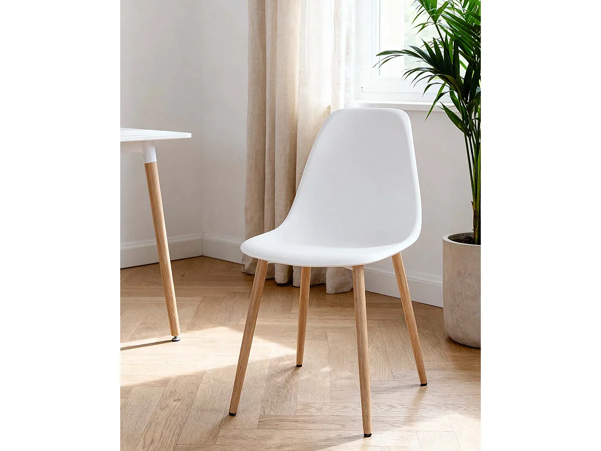 Silla de comedor lena  blanco para hogar moderno mueble de almacenaje  - Homekit