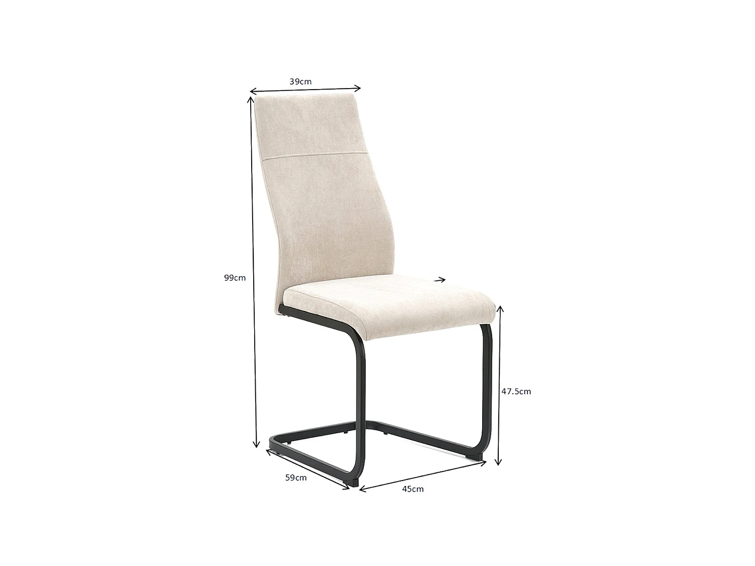 Set de 4 sillas de comedor tapizadas Mae - Color Beige - Homekit