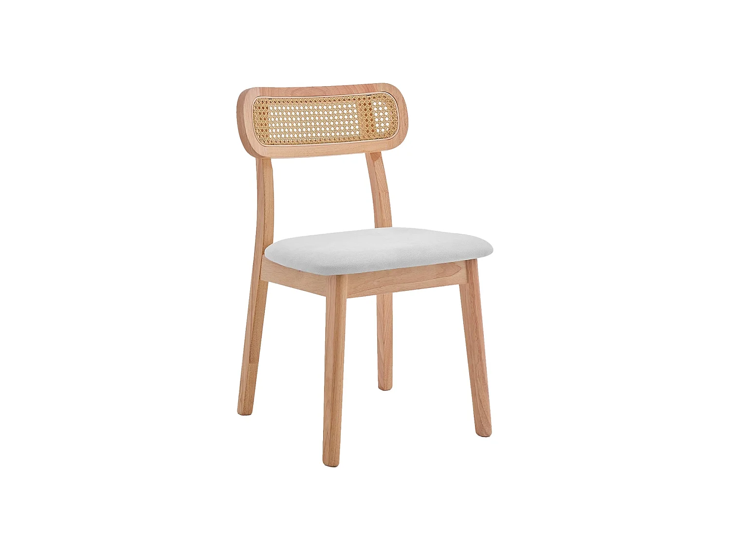 Set de 2 sillas de comedor en madera y ratán Olive - Color Madera oscura y gris oscuro - Homekit