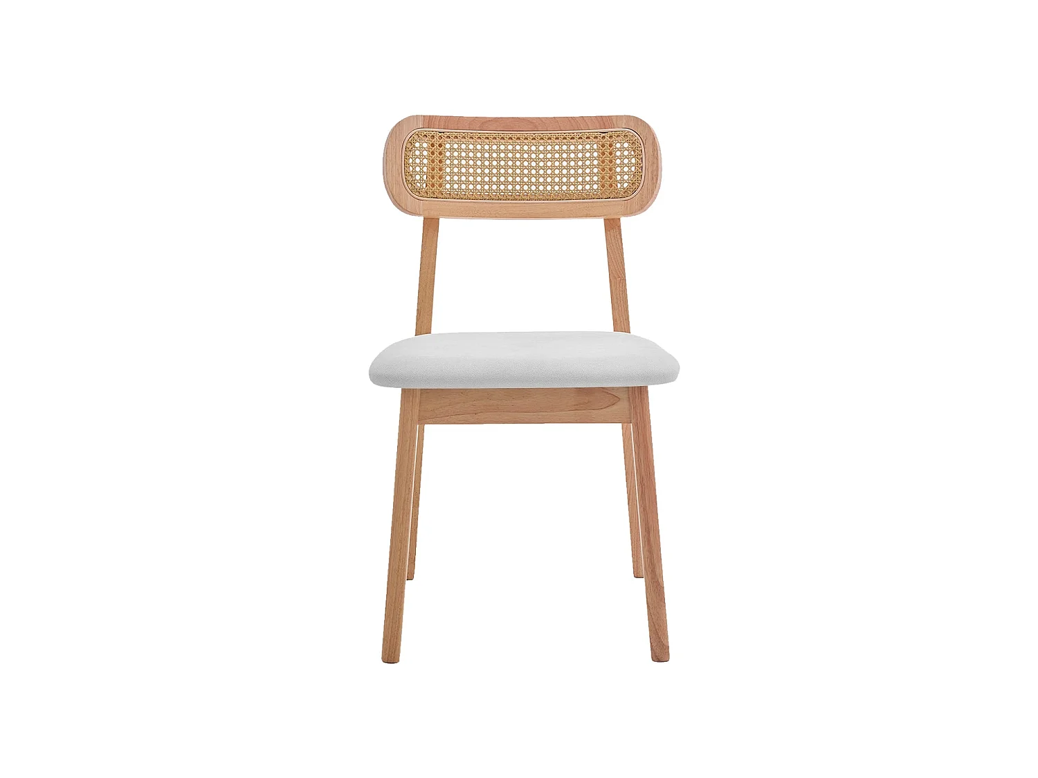 Set de 2 sillas de comedor en madera y ratán Olive - Color Madera oscura y gris oscuro - Homekit