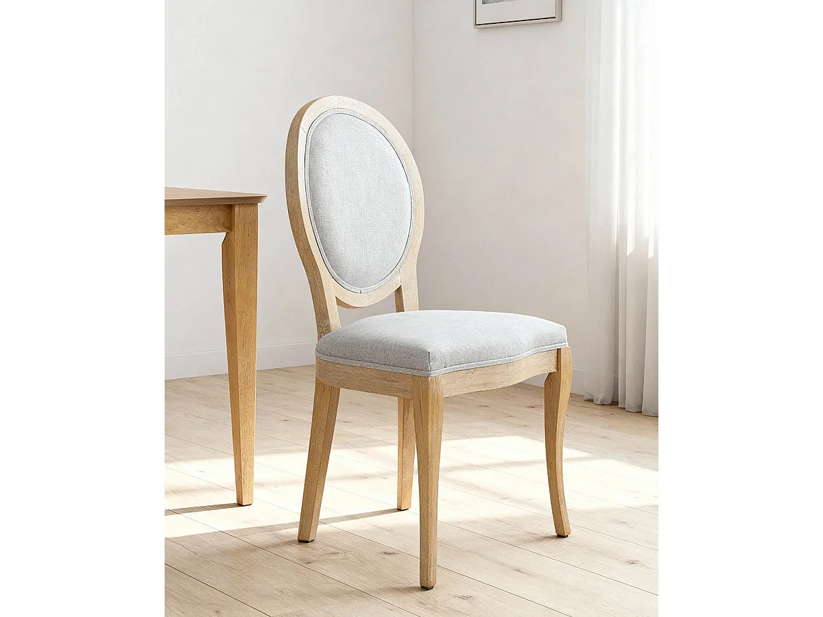 Set de 2 sillas de comedor tapizadas lizzie  gris para hogar moderno mueble de almacenaje  - Homekit
