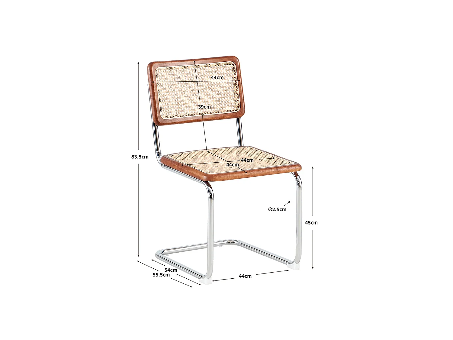 Set de 4 sillas de comedor en ratán karyn oscura  madera para hogar moderno mueble de almacenaje  - Homekit