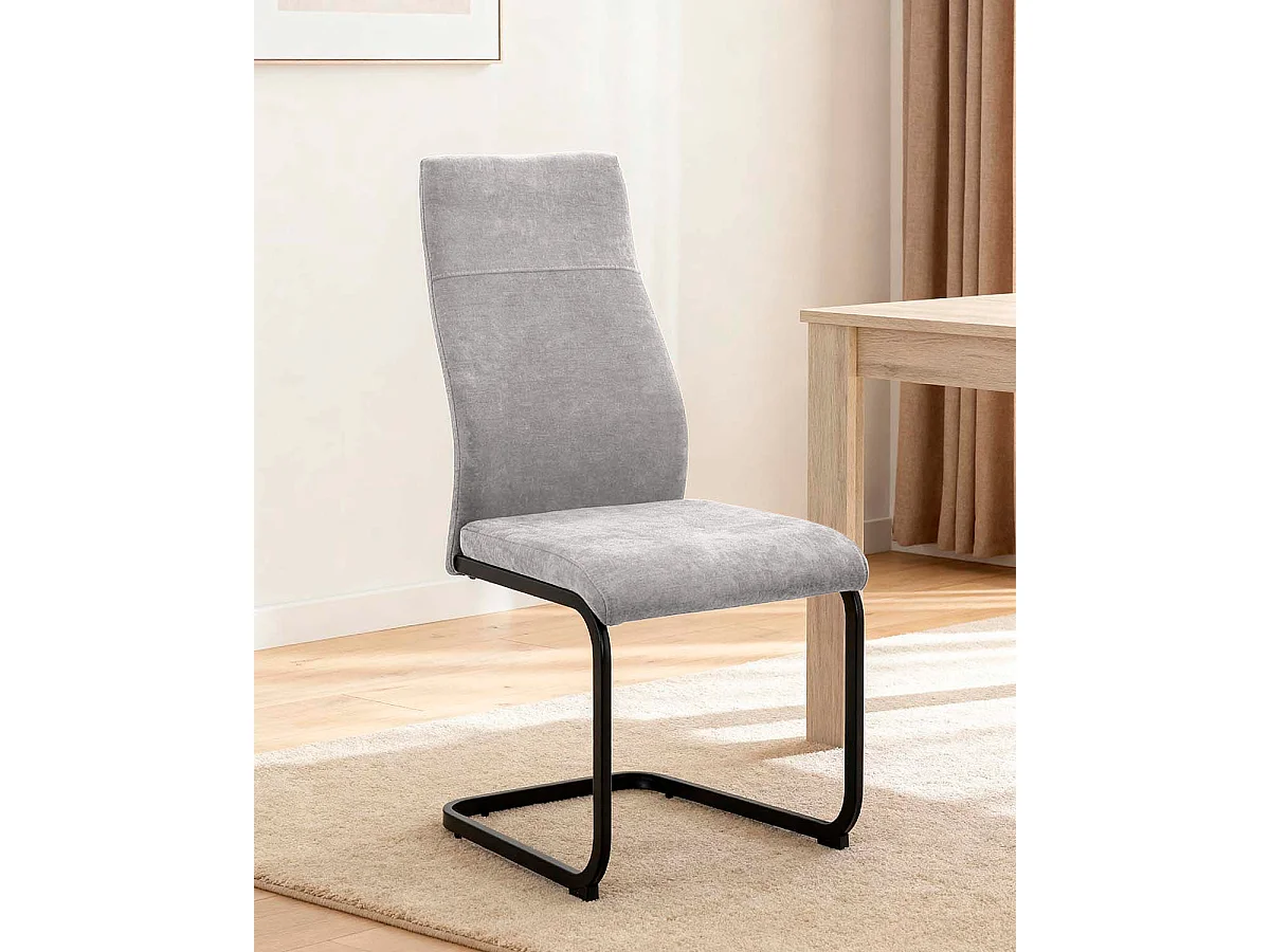 Set de 4 sillas de comedor tapizadas Mae - Color Gris - Homekit