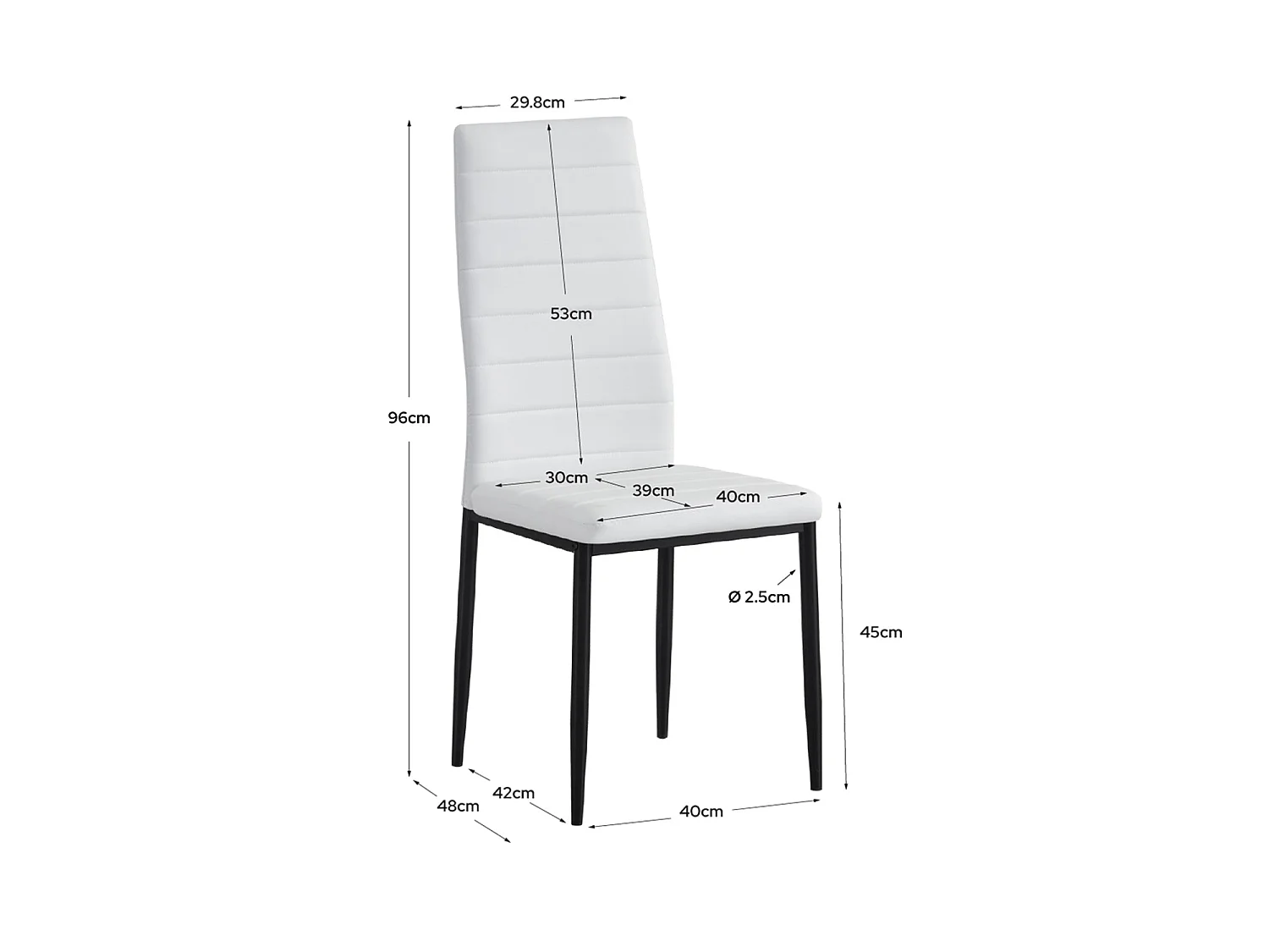 Set de 4 sillas de comedor tapizadas corina  blanco para hogar moderno mueble de almacenaje  - Homekit