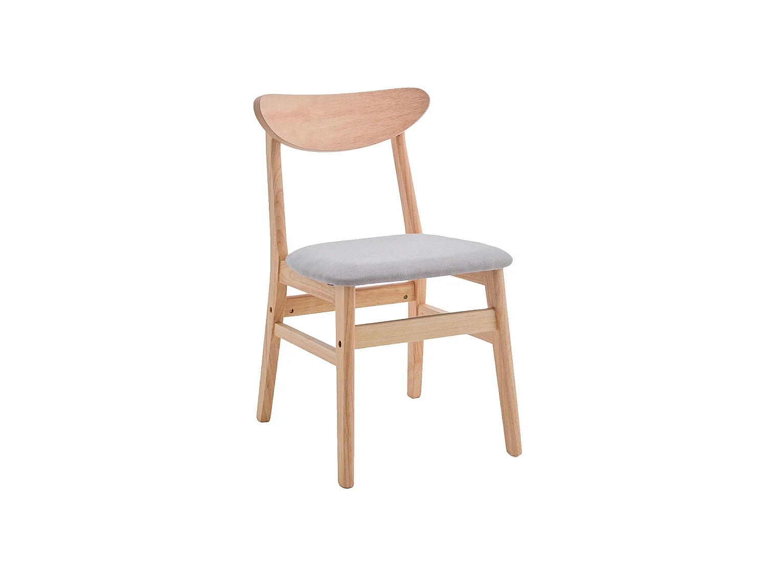 Set de 2 sillas de comedor en madera Tanya - Color Madera natural y gris - Homekit