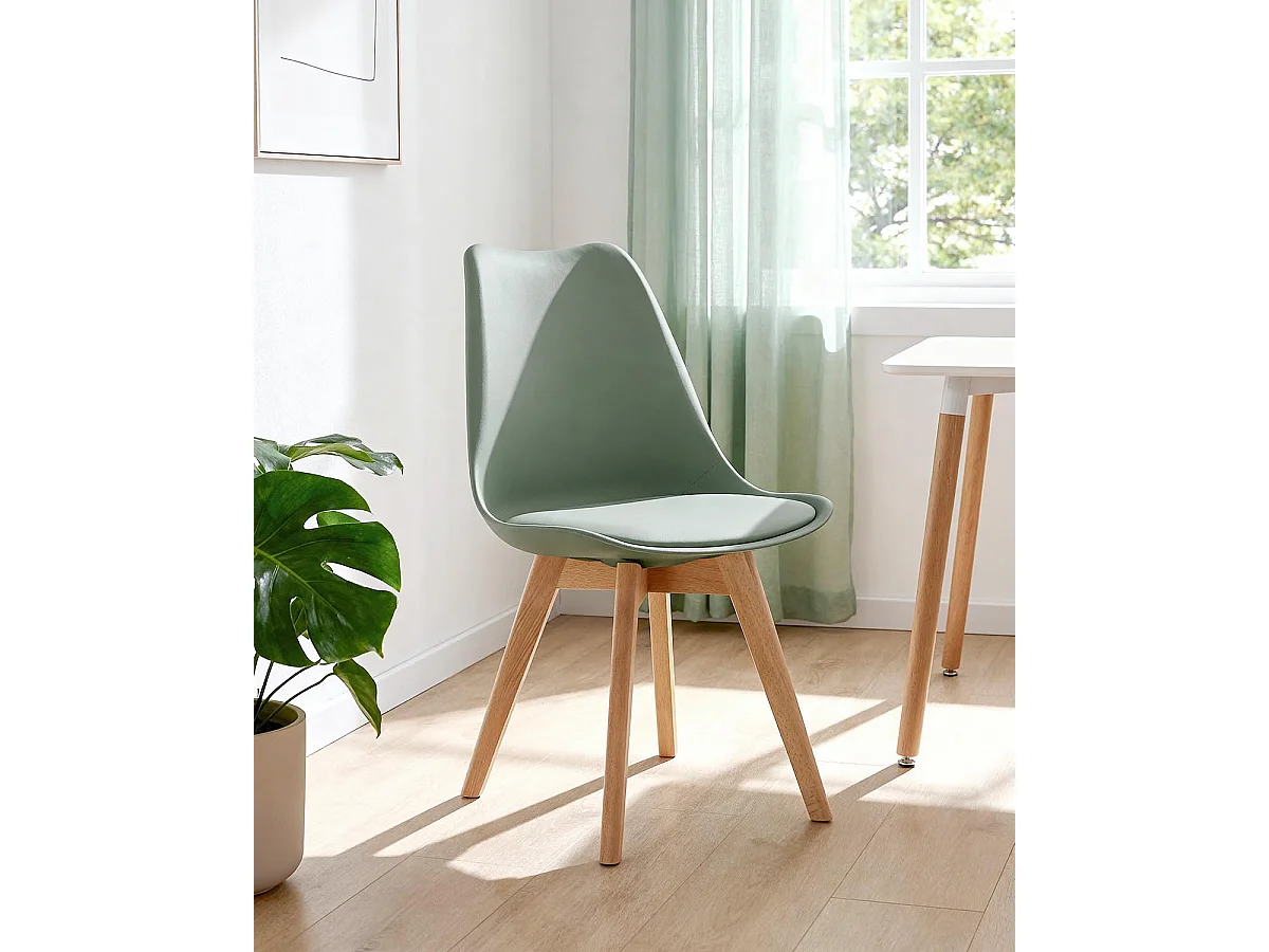 Set de 4 sillas de comedor mavis verde  para hogar moderno mueble de almacenaje  - Homekit