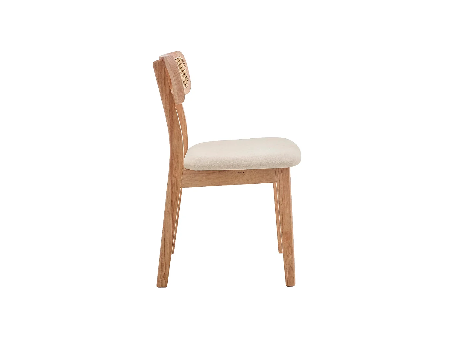 Set de 2 sillas de comedor en madera y ratán Olive - Color Madera natural y beige - Homekit