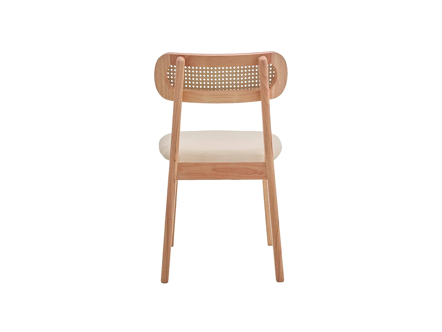 Set de 2 sillas de comedor en madera y ratán Olive - Color Madera natural y beige - Homekit