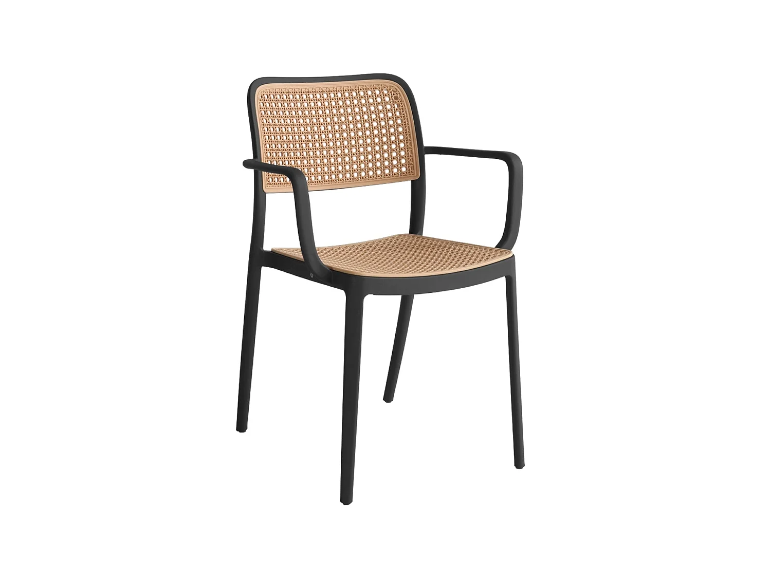 Set de 4 sillas con reposabrazos tammy  negro para hogar moderno mueble de almacenaje  - Homekit