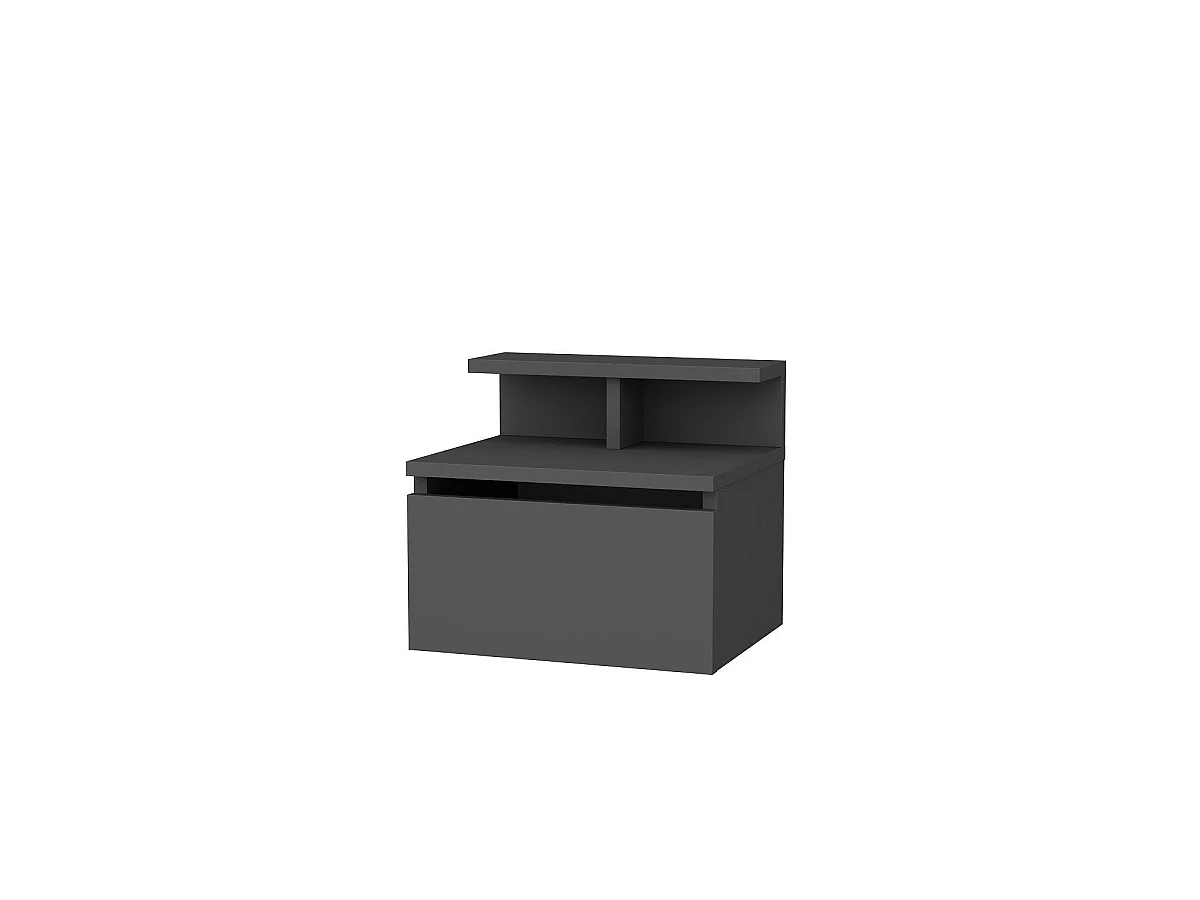 Mesita de noche colgante lourdes grafito para hogar moderno mueble de almacenaje  - Homekit