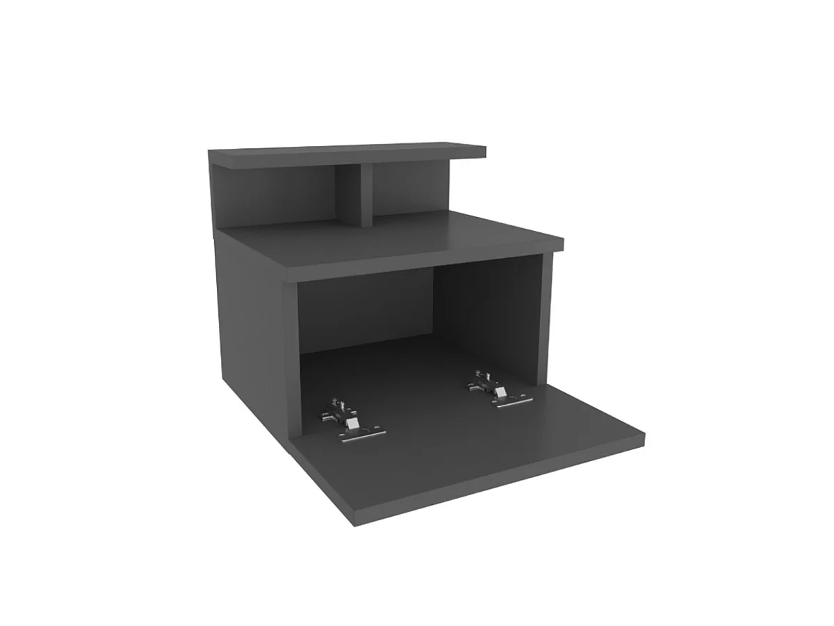 Mesita de noche colgante lourdes grafito para hogar moderno mueble de almacenaje  - Homekit