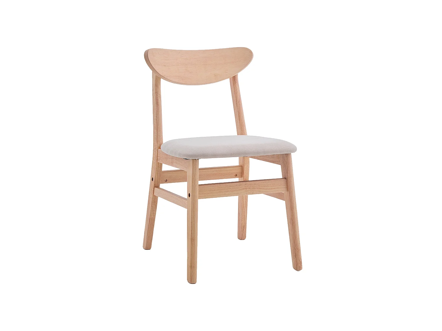 Set de 2 sillas de comedor en madera Tanya - Color Madera natural y beige - Homekit