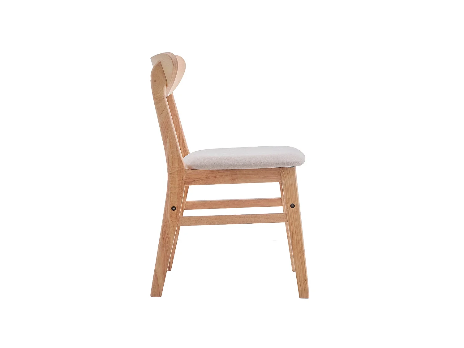 Set de 2 sillas de comedor en madera Tanya - Color Madera natural y beige - Homekit