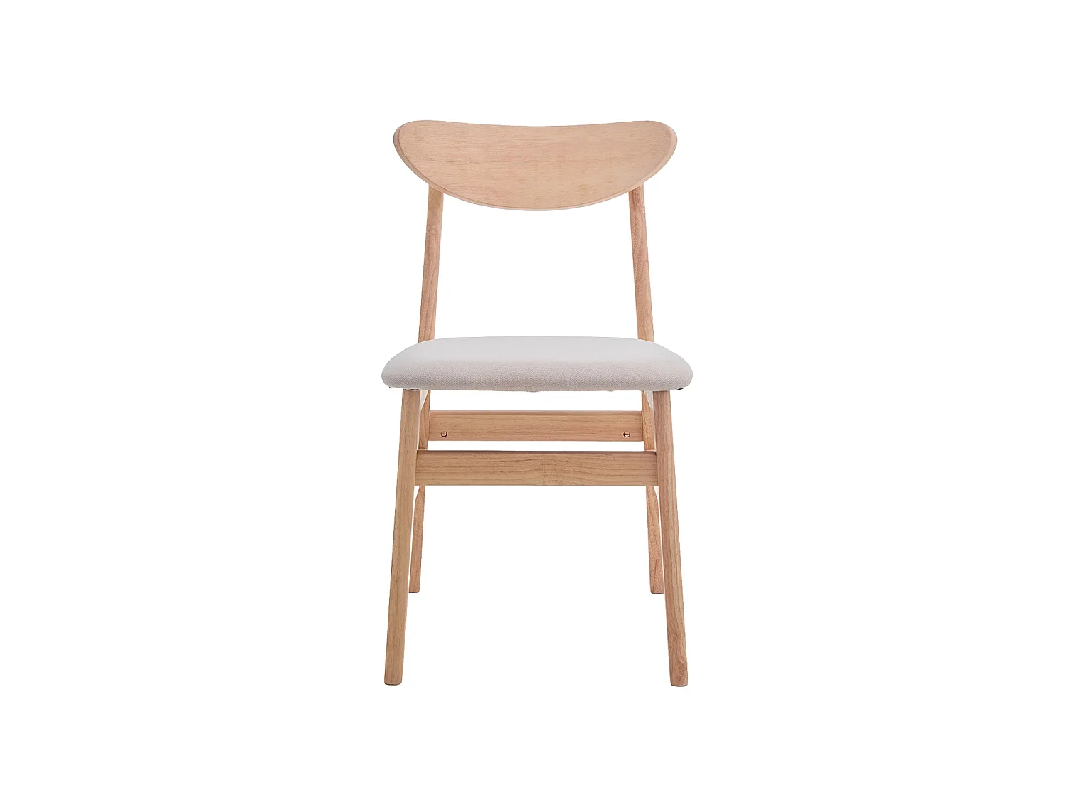Set de 2 sillas de comedor en madera Tanya - Color Madera natural y beige - Homekit