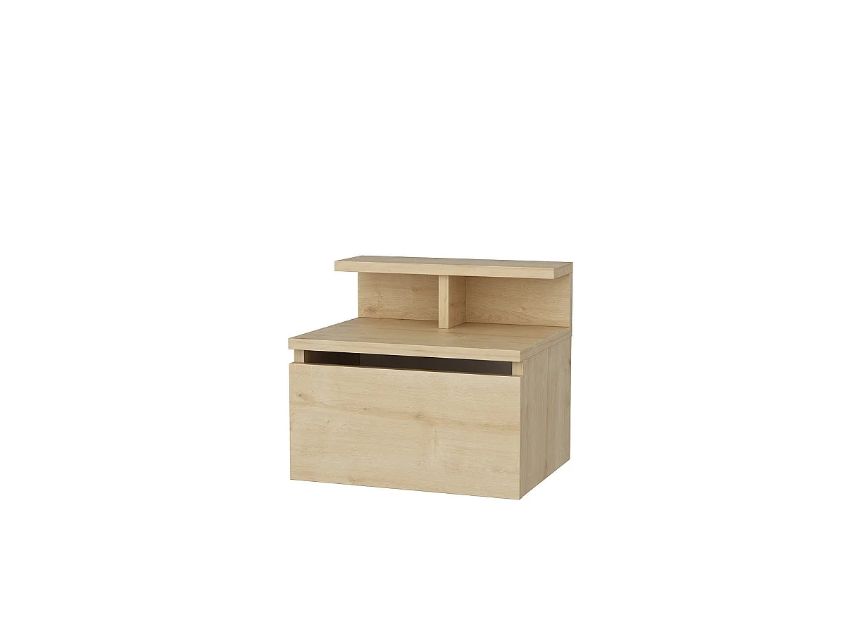 Mesita de noche colgante lourdes natural y madera para hogar moderno mueble de almacenaje  - Homekit