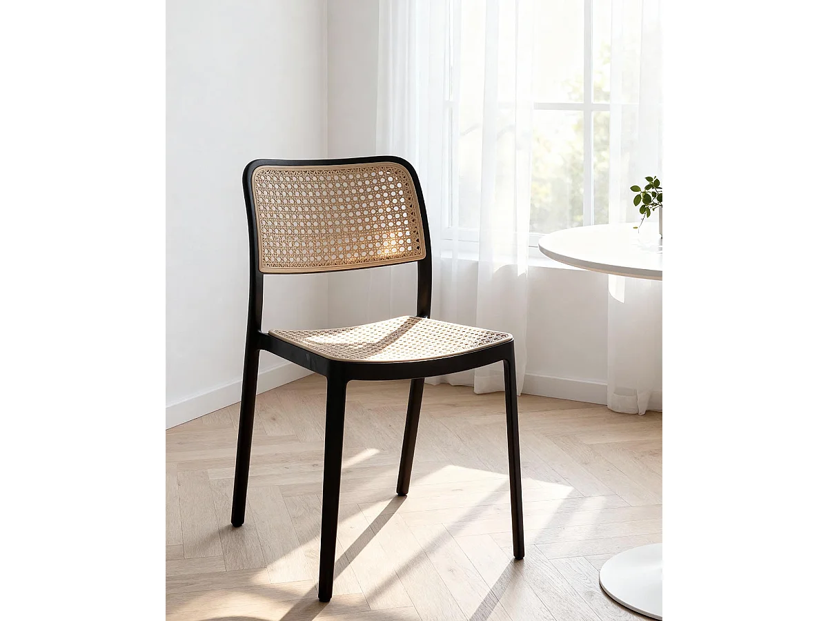 Set de 4 sillas tammy  negro para hogar moderno mueble de almacenaje  - Homekit